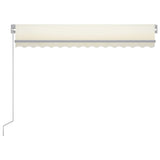 Vidaxl luifel handmatig uittrekbaar met led 300x250 cm crèmekleurig
