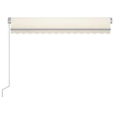 Vidaxl luifel handmatig uittrekbaar met led 300x250 cm crèmekleurig