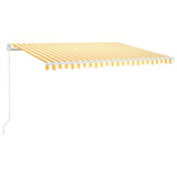 Vidaxl luifel handmatig uittrekbaar met led 400x300 cm geel en wit