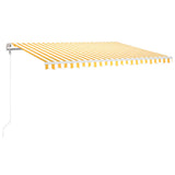 VidaXL Luifel automatisch met LED en windsensor 400x300 cm geel en wit