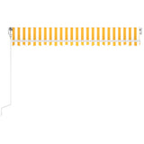 VidaXL Luifel automatisch met LED en windsensor 400x300 cm geel en wit