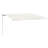 VidaXL Luifel handmatig uittrekbaar met LED 450x300 cm crèmekleurig
