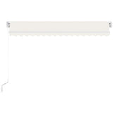 VidaXL Luifel handmatig uittrekbaar met LED 450x300 cm crèmekleurig