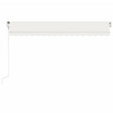 VidaXL Luifel automatisch met LED en windsensor 450x300 cm crèmekleur