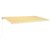 VidaXL Luifel automatisch met LED en windsensor 600x300 cm geel en wit