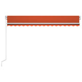 VidaXL Luifel handmatig uittrekbaar met LED 400x350 cm oranje en bruin