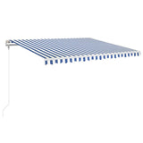 VidaXL Luifel automatisch met LED en windsensor 400x350 cm blauw wit