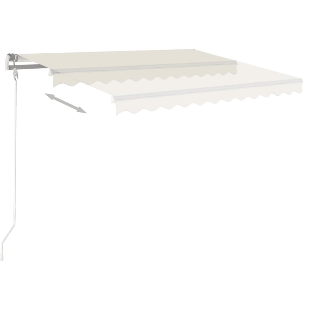 VidaXL Luifel handmatig uittrekbaar 450x350 cm crèmekleurig