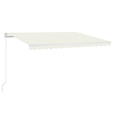 VidaXL Luifel handmatig uittrekbaar met LED 450x350 cm crèmekleurig