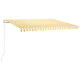 VidaXL Luifel handmatig uittrekbaar met LED 450x350 cm geel en wit