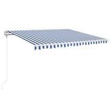 VidaXL Luifel automatisch met LED en windsensor 450x350 cm blauw wit