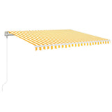 VidaXL Luifel automatisch met LED en windsensor 450x350 cm geel wit