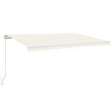 VidaXL Luifel handmatig uittrekbaar met LED 500x350 cm crèmekleurig