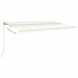 VidaXL Luifel handmatig uittrekbaar met LED 500x350 cm crèmekleurig