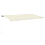 VidaXL Luifel handmatig uittrekbaar 600x350 cm crèmekleurig