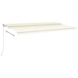 VidaXL Luifel handmatig uittrekbaar 600x350 cm crèmekleurig