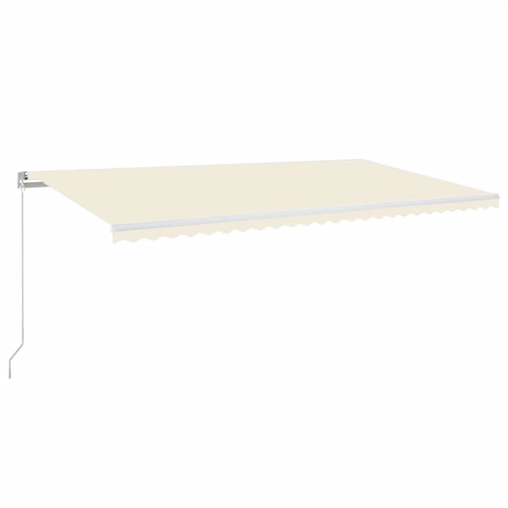 VidaXL Luifel handmatig uittrekbaar met LED 600x350 cm crèmekleurig