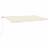 VidaXL Luifel handmatig uittrekbaar met LED 600x350 cm crèmekleurig