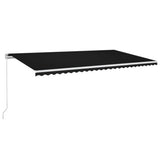 VidaXL Luifel handmatig uittrekbaar met LED 600x350 cm antracietkleur