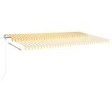 VidaXL Luifel automatisch uittrekbaar 600x350 cm geel en wit