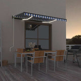 Vidaxl luifel automatisch met led en windsensor 300x250 cm blauw wit