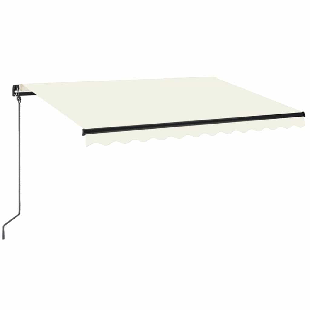 Vidaxl luifel handmatig uittrekbaar met led 350x250 cm crèmekleurig
