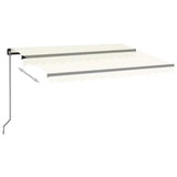 Vidaxl luifel handmatig uittrekbaar met led 350x250 cm crèmekleurig