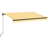 Vidaxl luifel handmatig uittrekbaar met led 350x250 cm geel en wit