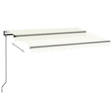 VidaXL Luifel automatisch met LED en windsensor 350x250 cm crèmekleur