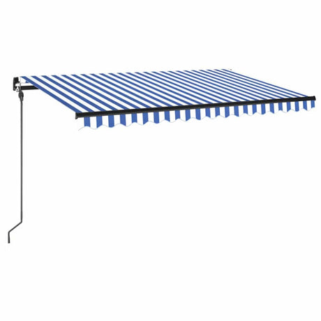 Vidaxl luifel handmatig uittrekbaar met led 400x300 cm blauw en wit