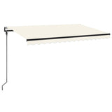 VidaXL Luifel automatisch met LED en windsensor 450x300 cm crèmekleur