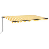 VidaXL Luifel handmatig uittrekbaar met LED 500x300 cm geel en wit