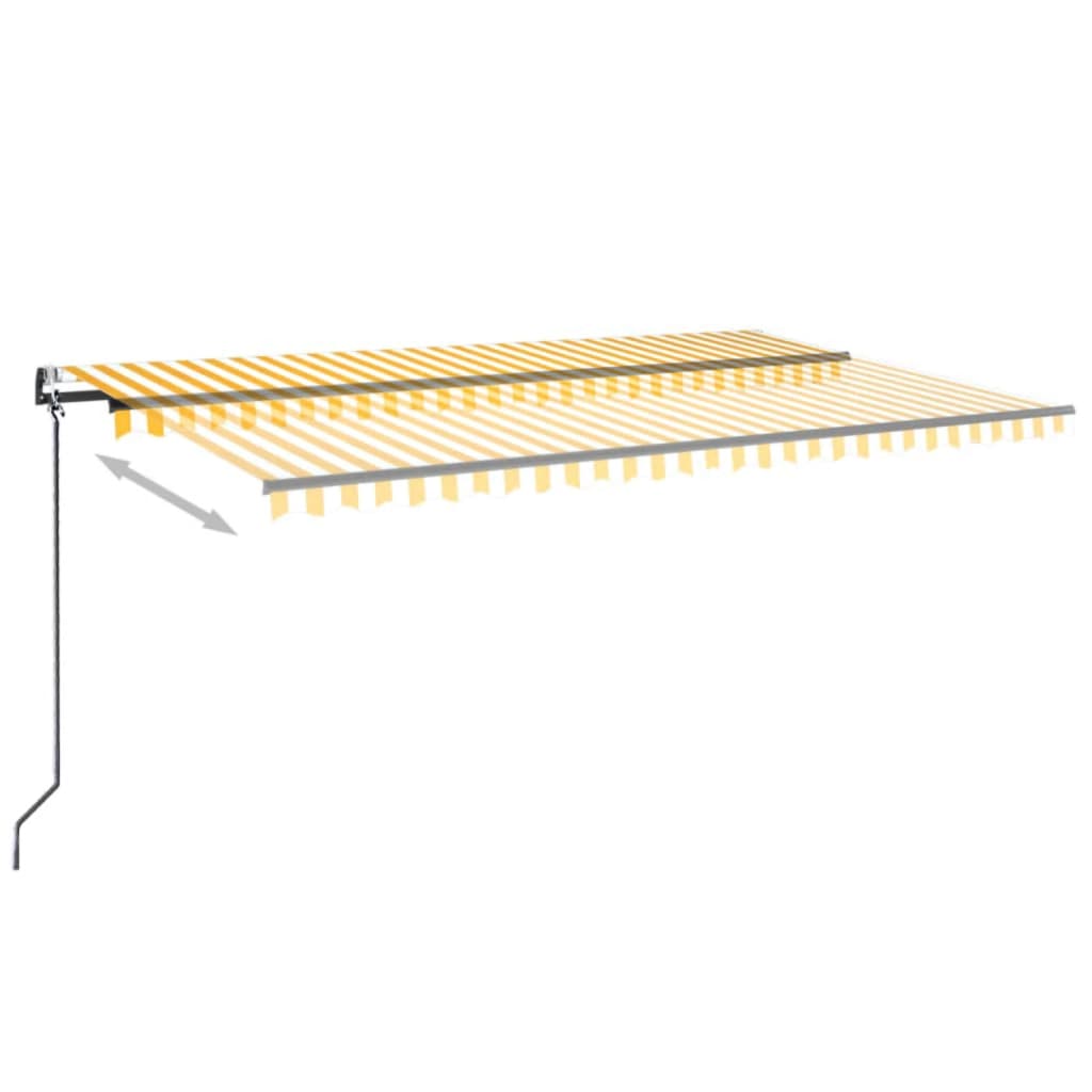 VidaXL Luifel automatisch uittrekbaar 500x300 cm geel en wit