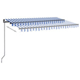 VidaXL Luifel handmatig uittrekbaar 400x350 cm blauw en wit