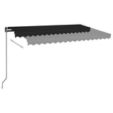 VidaXL Luifel handmatig uittrekbaar met LED 400x350 cm antracietkleur