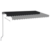 VidaXL Luifel handmatig uittrekbaar met LED 450x350 cm antracietkleur