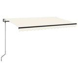 VidaXL Luifel automatisch met LED en windsensor 450x350 cm crèmekleur