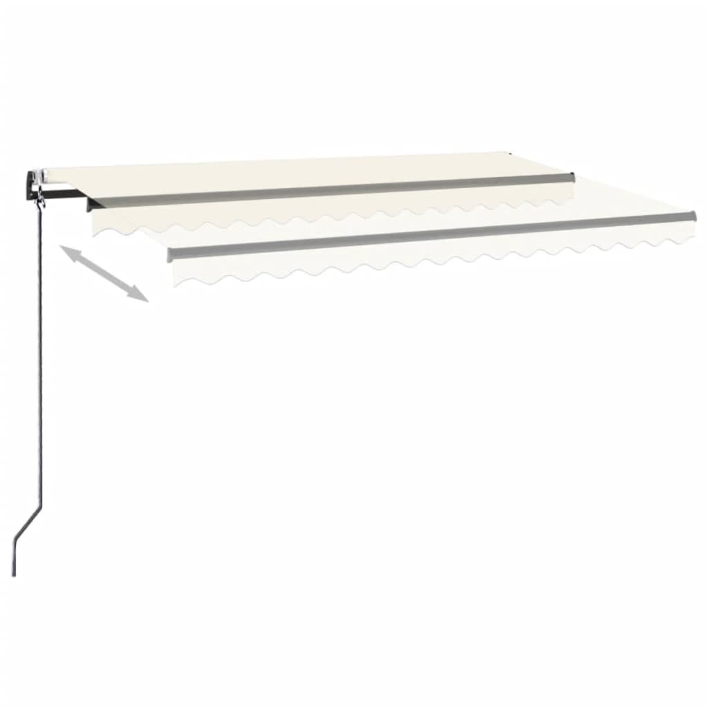 VidaXL Luifel automatisch met LED en windsensor 450x350 cm crèmekleur