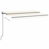 VidaXL Luifel automatisch met LED en windsensor 450x350 cm crèmekleur