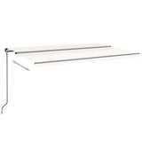 VidaXL Luifel handmatig uittrekbaar 500x350 cm crèmekleurig