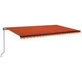 VidaXL Luifel handmatig uittrekbaar 500x350 cm oranje en bruin