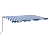 VidaXL Luifel automatisch met LED en windsensor 500x350 cm blauw wit