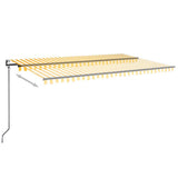 VidaXL Luifel automatisch met LED en windsensor 500x350 cm geel wit