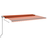 VidaXL Luifel automatisch met LED windsensor 500x350 cm oranje bruin