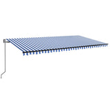 VidaXL Luifel automatisch uittrekbaar 600x350 cm blauw en wit