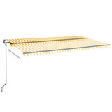 VidaXL Luifel automatisch uittrekbaar 600x350 cm geel en wit