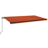 VidaXL Luifel automatisch uittrekbaar 600x350 cm oranje en bruin