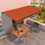 VidaXL Luifel automatisch met LED windsensor 600x350 cm oranje bruin