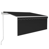 Vidaxl luifel automatisch met gordijn led windsensor 3x2,5 m antraciet