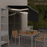 Vidaxl luifel automatisch met gordijn led windsensor 3x2,5 m antraciet